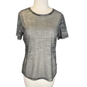 Victoria’s Secret Y2K Festival Layering Sheer Mesh Glitter Top Large Black NWT